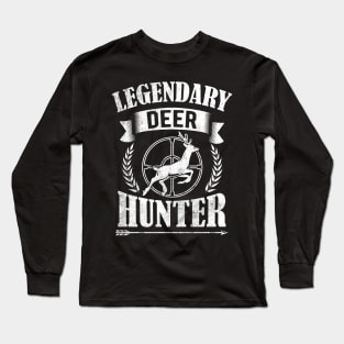 Retro Vintage Style Legendary Deer Hunting Gift For Hunter Long Sleeve T-Shirt